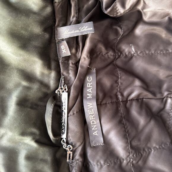 Vtg Andrew Marc Y2K Fur-Trim Parka Utility Jacket Women’s Olive XS - Picture 11 of 12